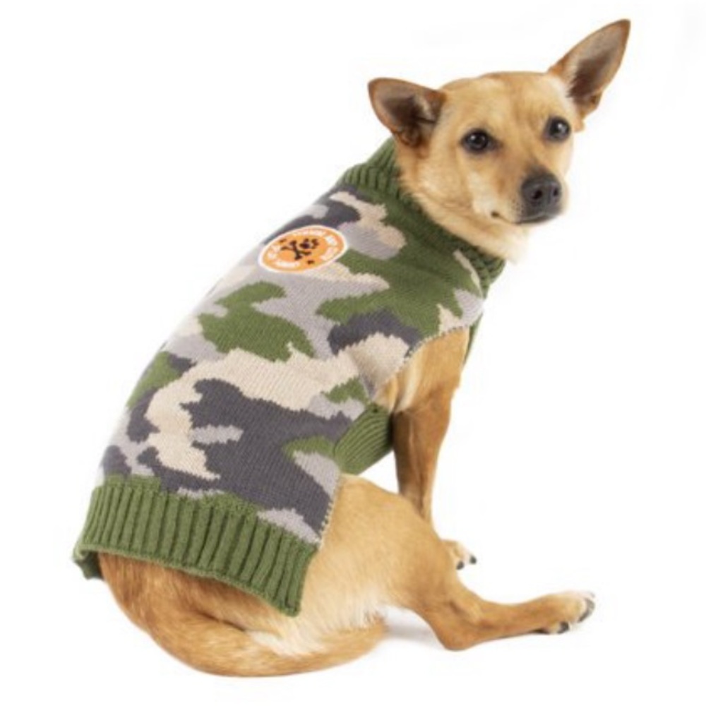 FREE WITH PURCHASE | Simplydog Green Camo Patch Sweater for Dogs
